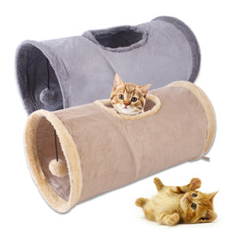 Packable Folding Suede Cat Tunnel Toy