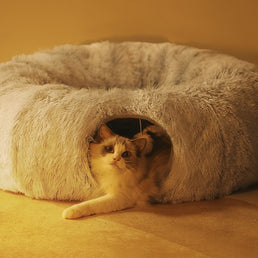 Cat Tunnel Nest – Soft Plush Tunnel Bed for All Seasons