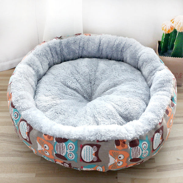 Round Cotton-Padded Pet Bed – Soft Nest